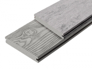 Террасная доска дпк Outdoor 3D STORM/OCEAN Полнотелая Серый микс
